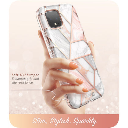 For Google Pixel 4 XL Case 6.3 inch (2019) I-BLASON Cosmo Full-Body Glitter Marble Bumper Case with Built-in Screen Protector