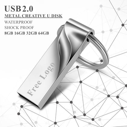 USB Flash Drives 128 gb mini usb flash metal pen key disk logo pendrive stick flash memory card 32GB/8GB/4GB/16GB/128GB