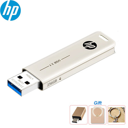 HP X796W USB Flash Drive Disk USB 3.1 Metal Matte Pen Drive Pendrive 32G 64G 128G 256G 512GB Memory Stick Storage U Disk for PC
